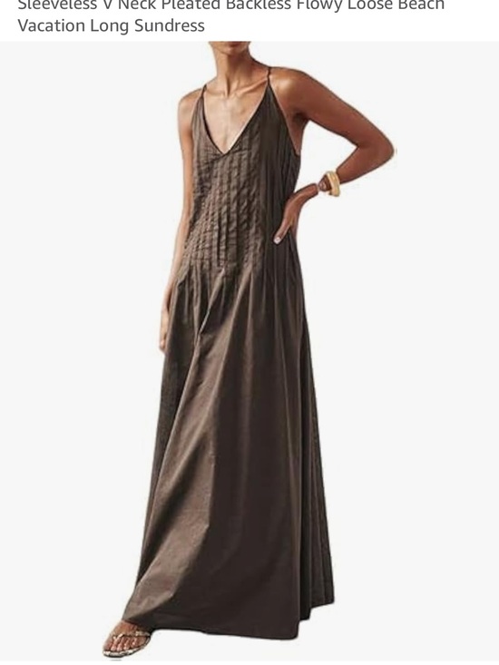 Amazon Dresses & Skirts - Amazon spaghetti strap V-Neck Maxi Sundress